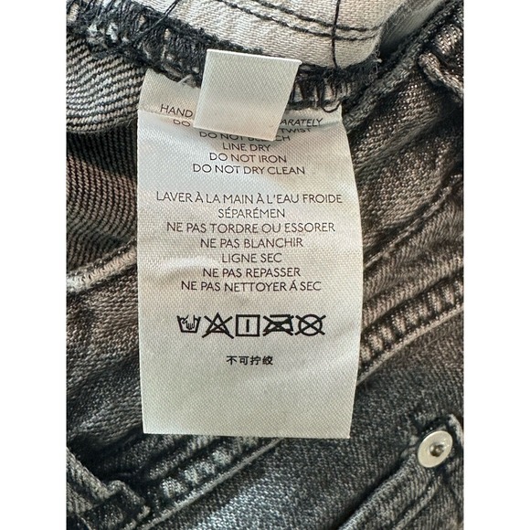 Pilcro Anthropologie High Rise Slim Jeans 31 Charcoal Diamond Studded Ankle - Picture 9 of 9